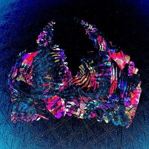 Multi color floral lace braleette